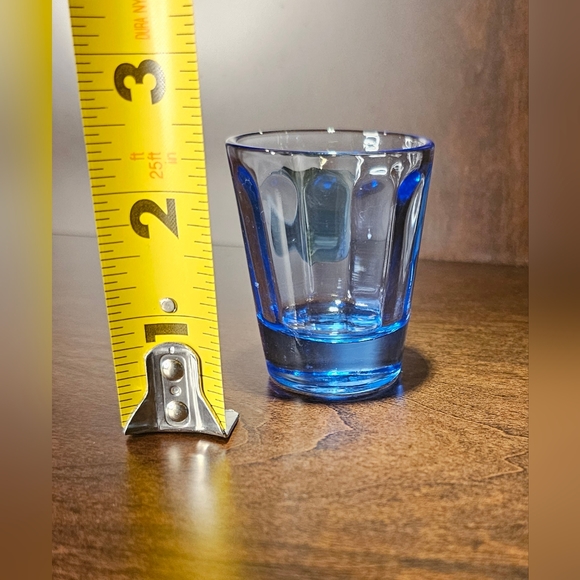 (1) Route 66 Blue Tinted Shot Glass w/ Pewter Emblem - Picture 7 of 9